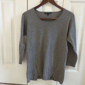 Cable & Gauge Gray Crew Neck Sweater With Zippers